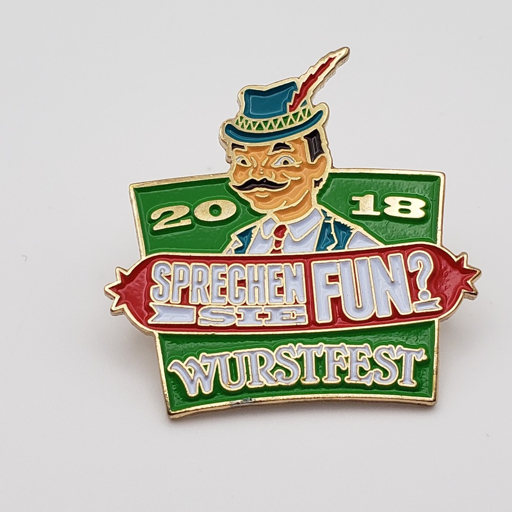 Wurstfest Enamel Hat Pin Green 2018 Sprechen Sie Fun New Braunfels Lapel